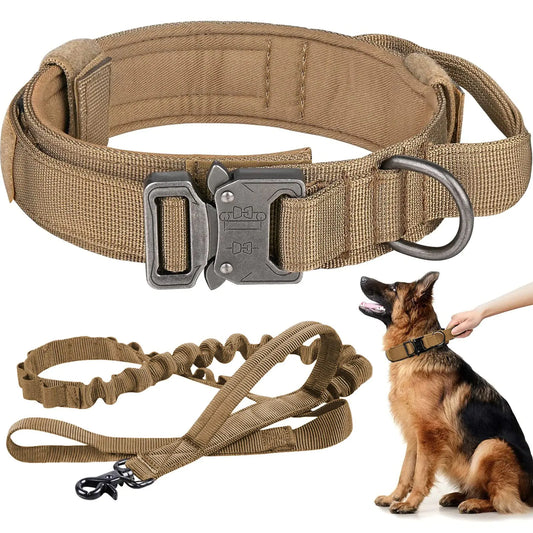 Tactical Control Dog Collar & Bungee Leash Set