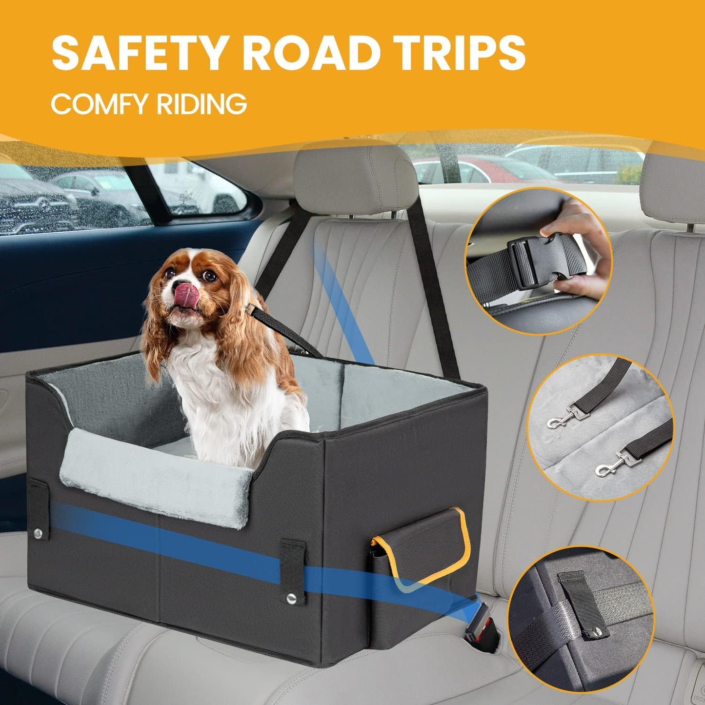Elevate Your Pet's Travel Experience with Our Adjustable Dog Booster Car Seat for Small Dogs