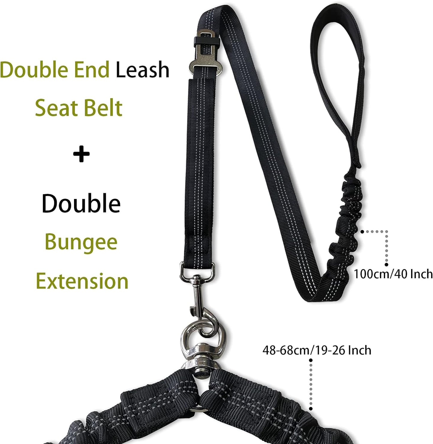 Ultimate Double Dog Leash - Tangle-Free 360° Dual Leash for Small to Large Dogs - Adjustable, Comfortable, and Safe in Black