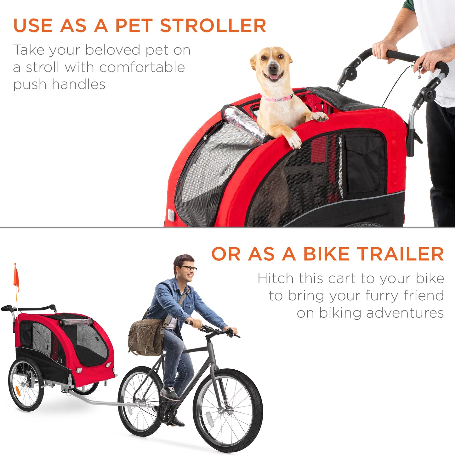 Transform Your Adventures with the Ultimate 2-in-1 Dog Bike Trailer and Pet Stroller