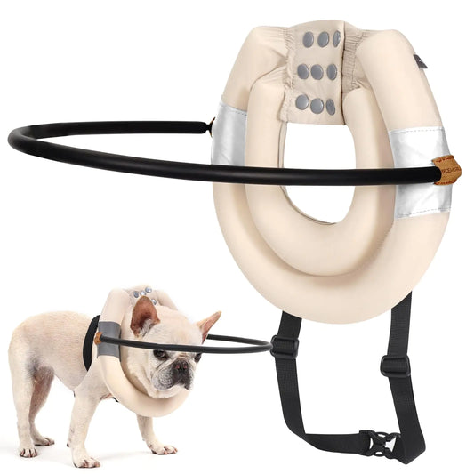 BECEMURU Blind Dog Collar Blind Dog Cat Harness Guiding Bumper Dog Collar Ring Pet Anti-Collision Ring Protective Device Adjustable Lightweight Help Build Confidence (S)