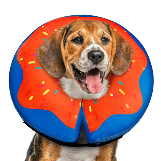 Inflatable Recovery Donut Dog Collar - Medium Orange