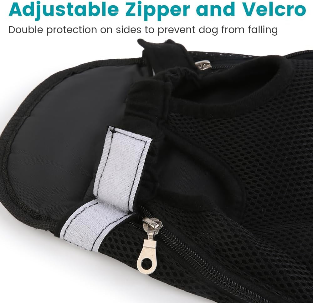 Dog Backpack Carrier, Adjustable Pet Cat Dog Front Carriers Back Pack, Dog Travel Bag, Dog Chest Carrier,Dog Carriers for Dmall Dogs, Cat Sling, Carrying Backpack, XL, Black