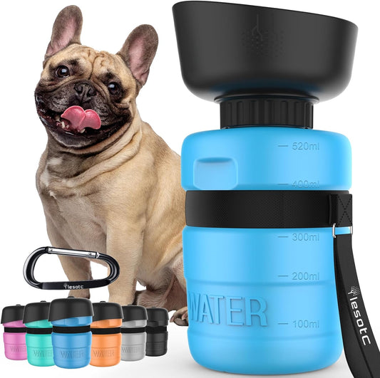Portable Dog Water Bottle with Bowl - Leak Proof Travel Dispenser for Hiking, Camping & Outdoor Adventures