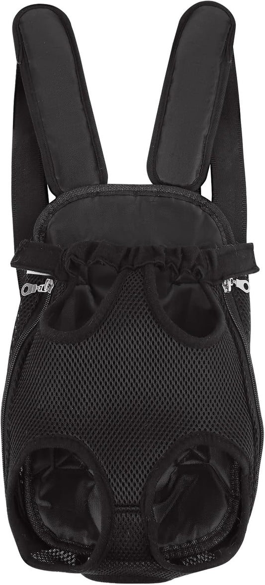 Dog Backpack Carrier, Adjustable Pet Cat Dog Front Carriers Back Pack, Dog Travel Bag, Dog Chest Carrier,Dog Carriers for Dmall Dogs, Cat Sling, Carrying Backpack, XL, Black