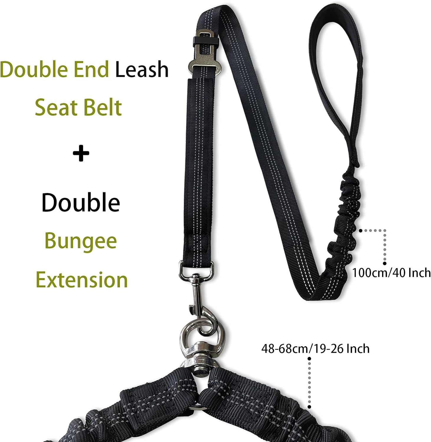 Ultimate Double Dog Leash - Tangle-Free 360° Dual Leash for Small to Large Dogs - Adjustable, Comfortable, and Safe in Black