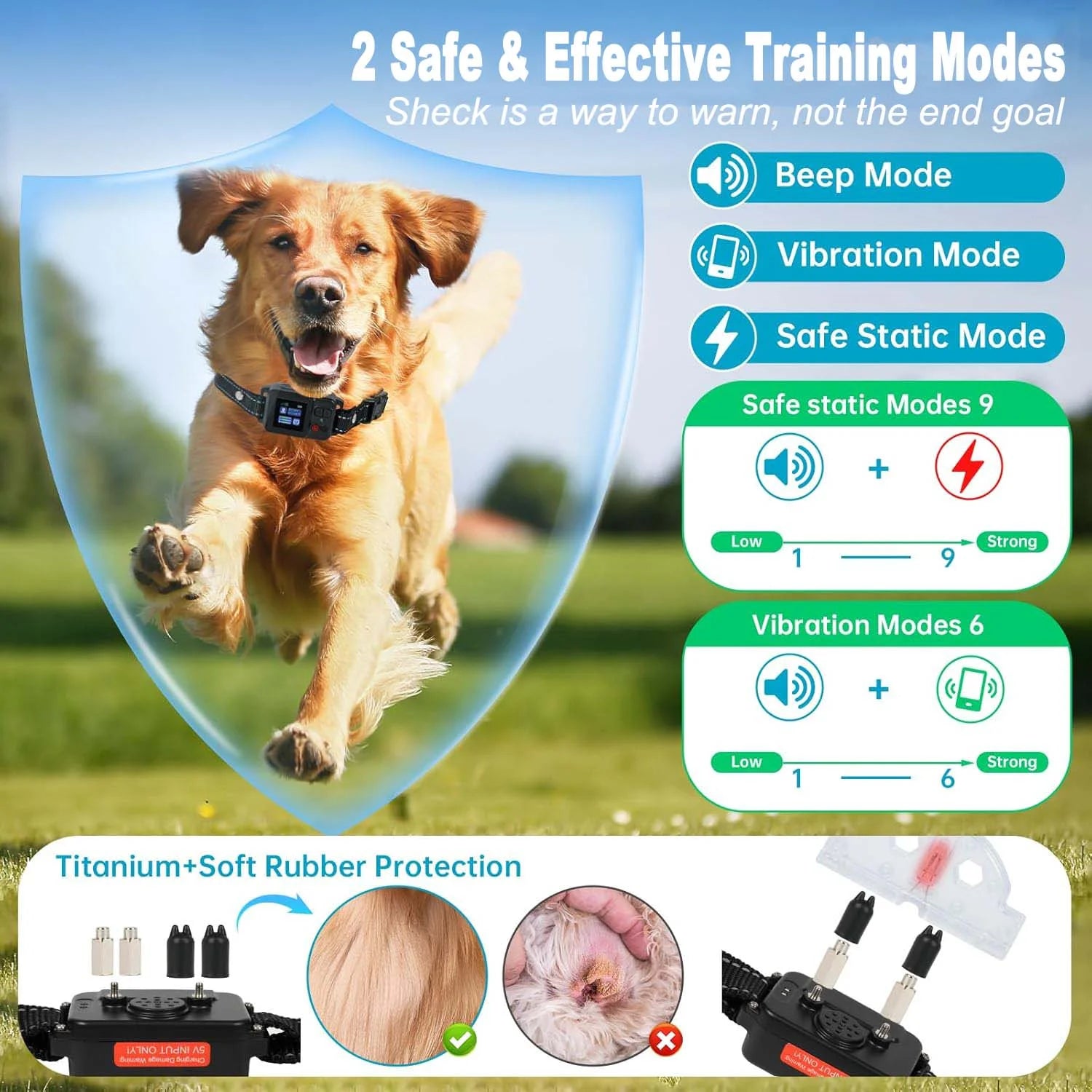 Ultimate GPS Wireless Dog Fence System - Waterproof Electric Collar with 3 Training Modes & 15-2200 Yards Range for Safe Outdoor Containment