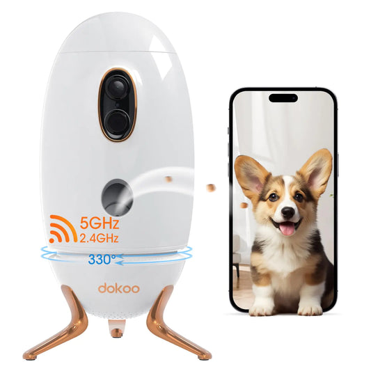 Smart Pet Cam & Treat Dispenser 2K HD 330° View