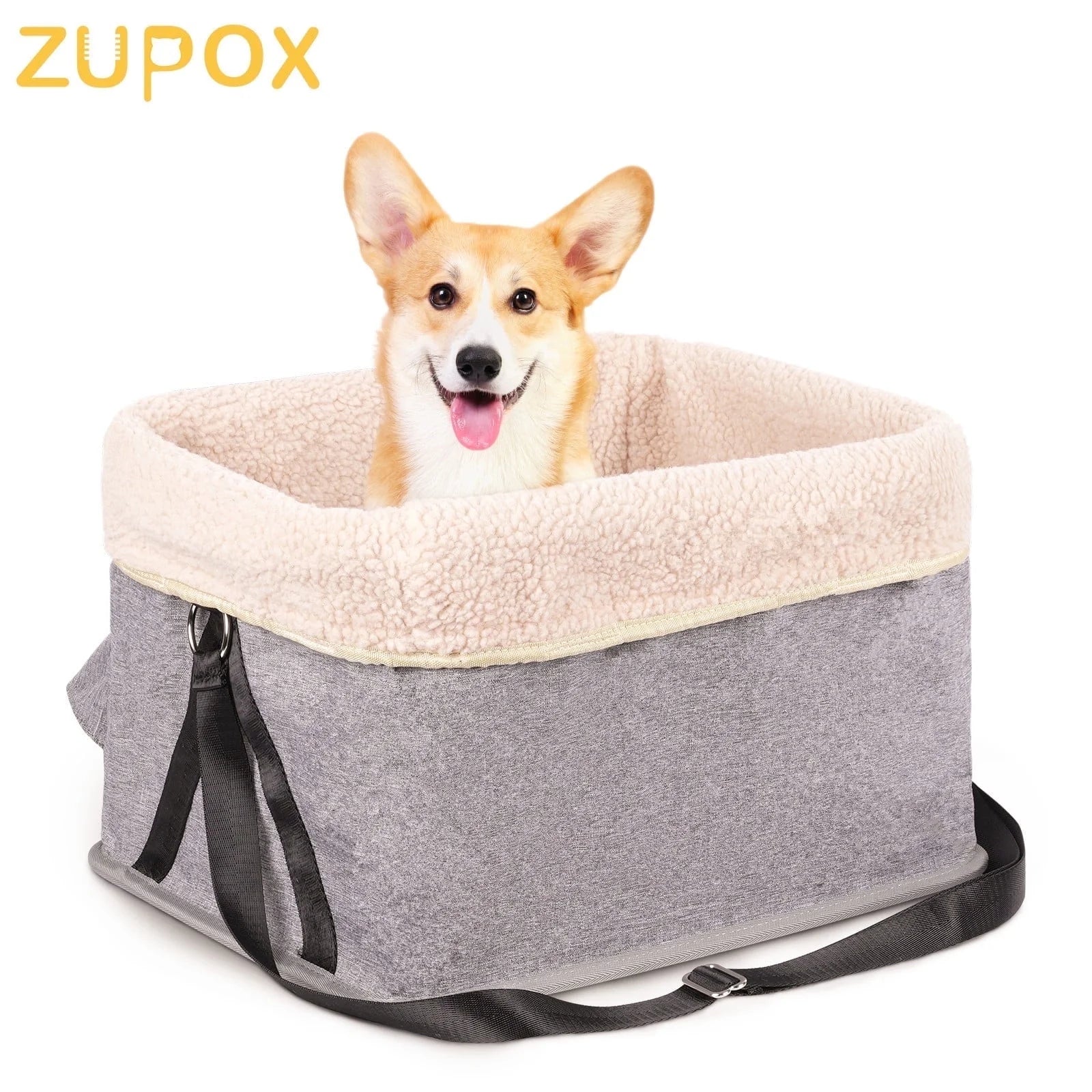 Premium Dog Car Seat with Metal Frame, Safety Buckles, Washable Design, Ideal for Small Dogs up to 25 lbs
