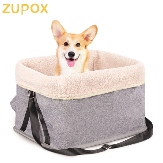 Premium Dog Car Seat with Metal Frame, Safety Buckles, Washable Design, Ideal for Small Dogs up to 25 lbs