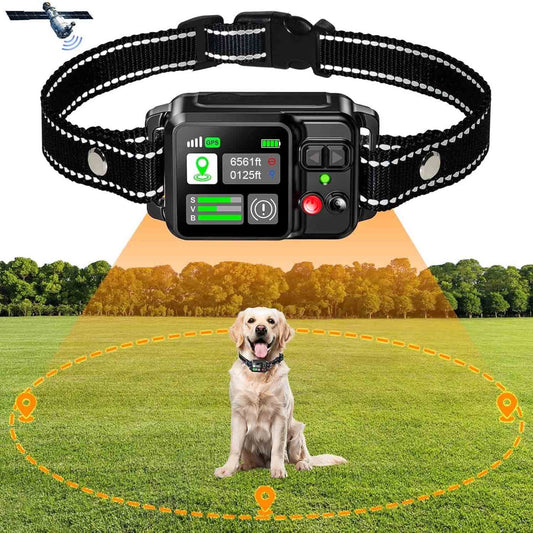 Ultimate GPS Wireless Dog Fence System - Waterproof Electric Collar with 3 Training Modes & 15-2200 Yards Range for Safe Outdoor Containment