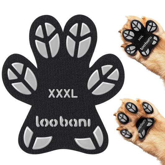 Dog Paw Protector for Senior Dogs - Anti-Slip Dog Paw Pads for Dogs Traction on Hardwood Floors Paw Grips Stickers with Stronger Adhesive for Slippery Floors 12 Sets (48pcs) Leaf Black XXXL